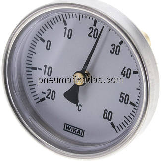 Bimetallthermometer, waagerecht D63/-20 bis +60°C/40mm