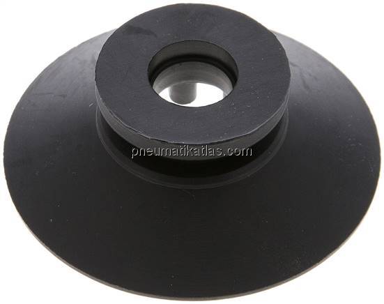 Flachsauger, Stützrippe, P-Serie, Ø 53x2,5mm, CR (50A), schwarz