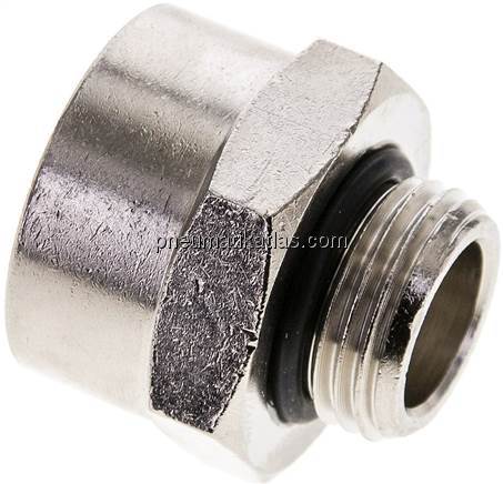 Reduziernippel G 1/2"(AG)-G 3/4"(IG), Messing vernickelt (Elastomerabdichtung)