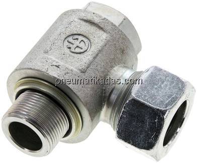 Winkel-Schwenkverschraubung M 26x1,5-22 L (M30x2), Stahl verzinkt