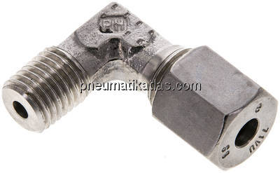 Winkel-Schneidringverschraub. M 12x1,5 (konisch)-6 S (M14x1,5), 1.4571