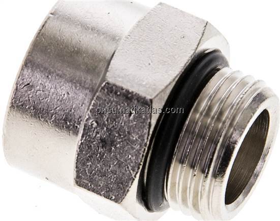 Gewindeverlängerung G 3/8"-16,4mm, Messing vernickelt (Elastomerabdichtung)