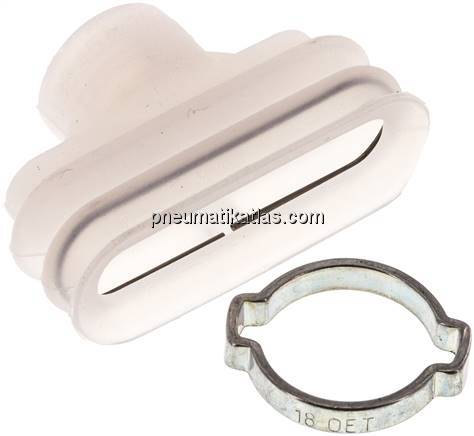 Ovalbalgsauger, 45 x 15mm, Hub 8,5mm, Silikon (60A), transparent