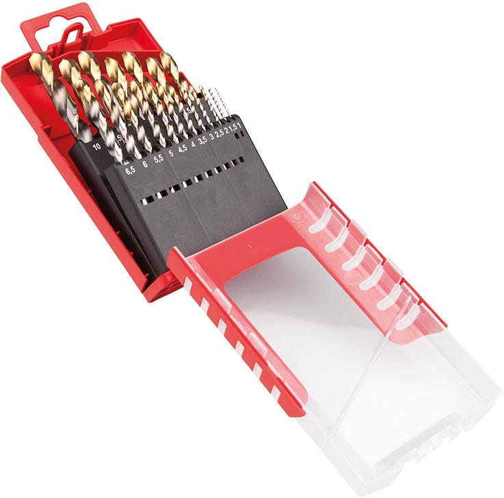 Spiralbohrer Set 1-10mm x0,5 A002 in Box 118G Typ N 4xD 19tlg. Tin Tip A087201 Dormer