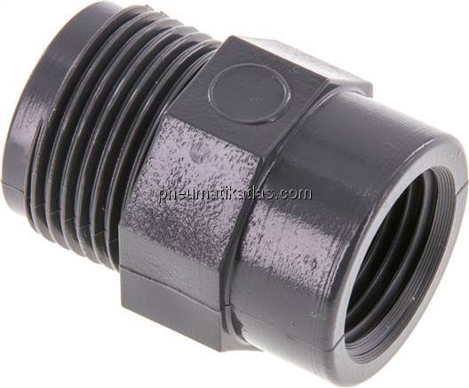 Reduziernippel G 3/4"(AG)-Rp 1/2"(IG), PVC-U