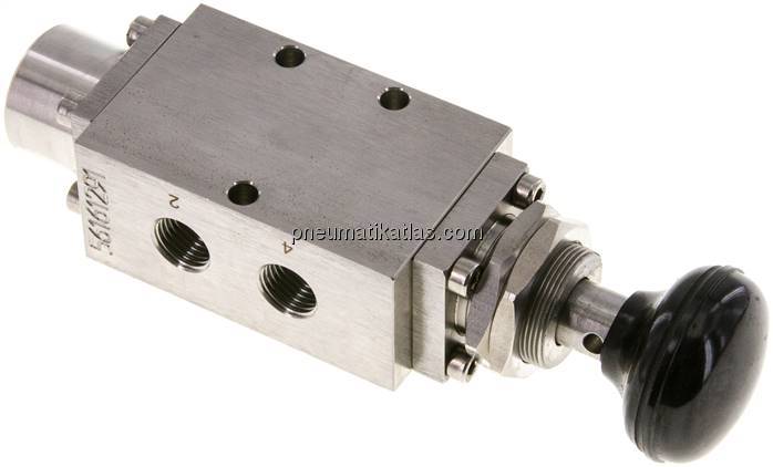 5/2-Wege Tasterventil, G 1/4", Federrückstellung