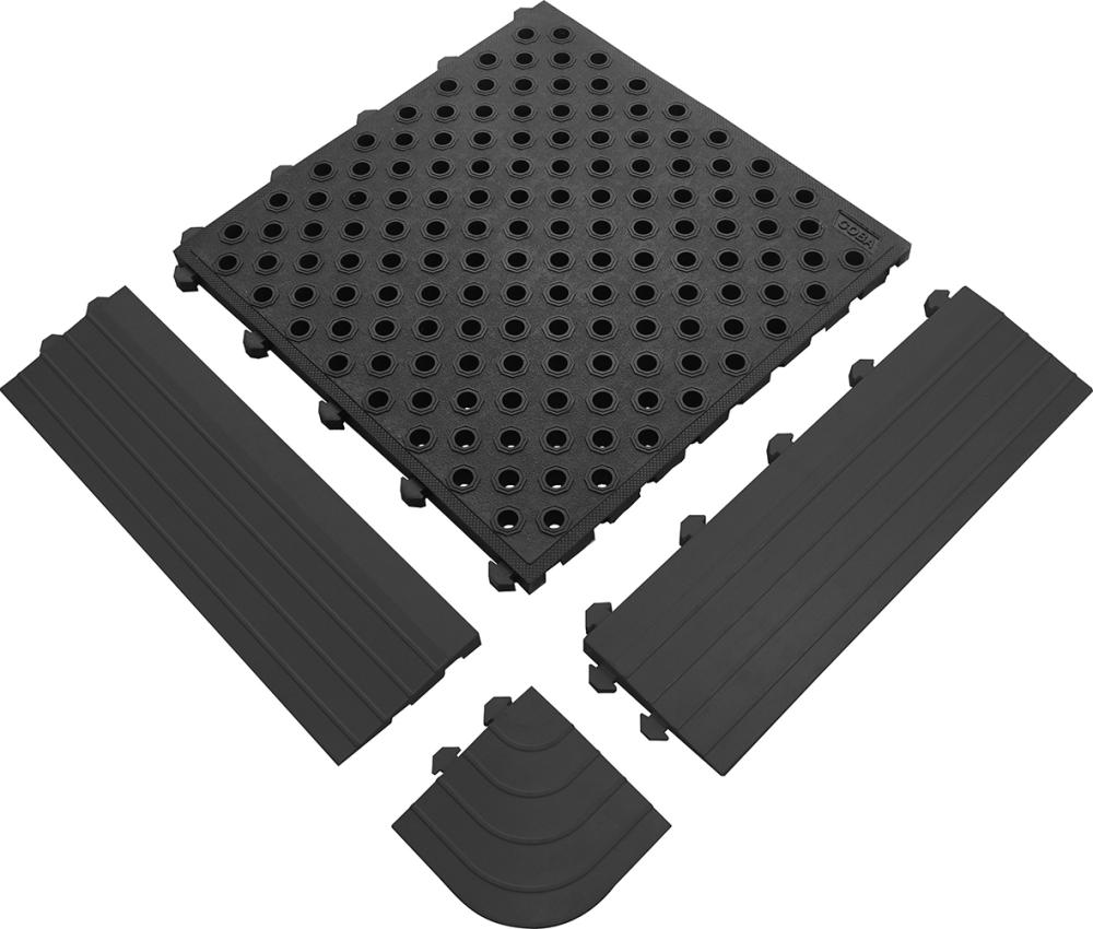 Anti-Ermüdungsmatte Fatigue Lock schwarz weibliche Kante