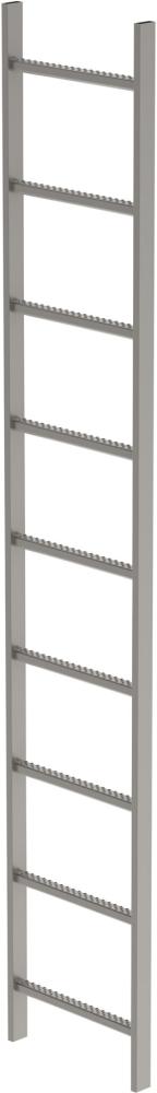 Schachtleiter 9 Sprossen L 2,52 m B440 mm LW 300 mm Edelstahl V4A