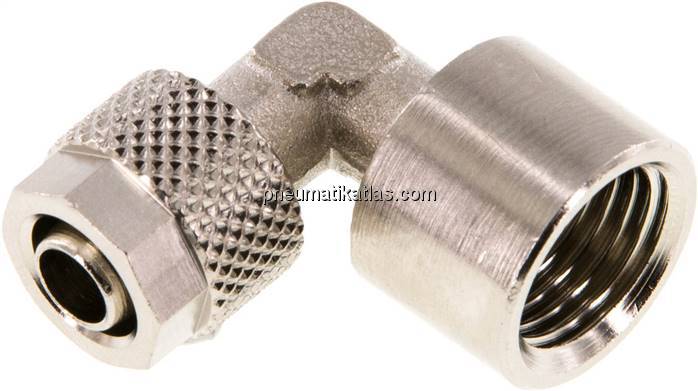 Winkel-Aufschraubverschraubung G 1/4"-8x6mm, Messing vernickelt