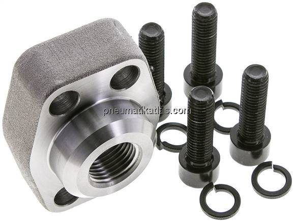 Flanschverschraubung 3/4"-SAE (6000 PSI), G 1/2" (IG)