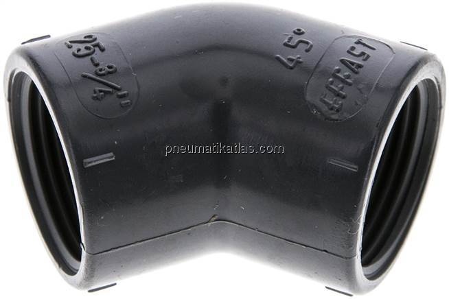 45°-Winkel Rp 3/4" (IG), PVC-U