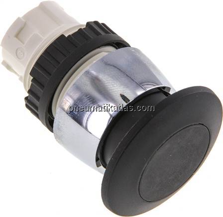 Betätigeraufsatz 22mm, Pilztaster (schwarz)