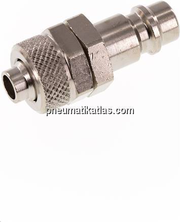 Kupplungsstecker (NW7,2) 10x8mm Schlauch, Messing vernickelt