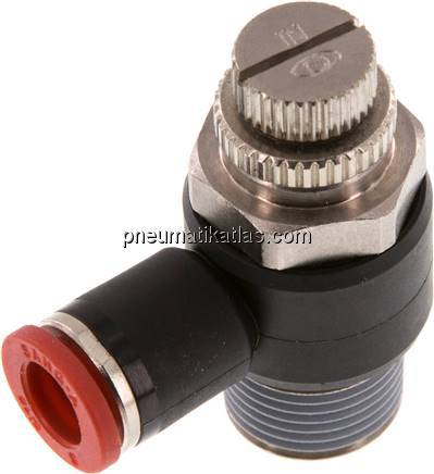 Winkel-Drosselrückschlagventil R 3/8"-8mm,zuluftregelnd