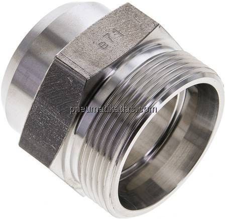 Gerade Anschweißverschraubung 35 L (M45x2), ohne Mutter & Schneidring, 1.4571