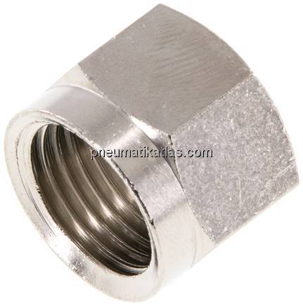 Überwurfmutter f. Schneidringverschr. 10 L (M16x1,5), Messing vernickelt