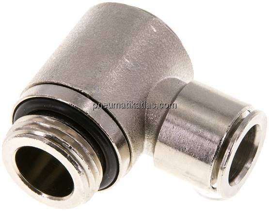 Kompakt-Steckanschluss, Winkel, einfach, Messing vernickelt