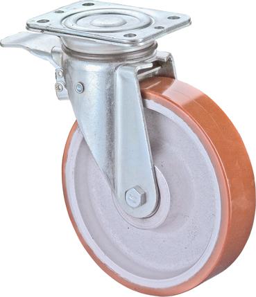 Lenkrolle 200mm N120.C10 Pl.,Polyure Guss,KL,Fest N120.C10.203 BS ROLLEN