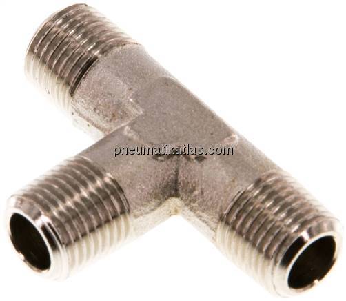 T-Stück R 1/8" (AG), Messing vernickelt