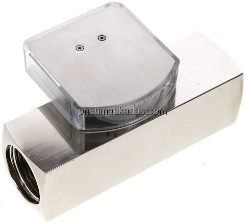 Durchflussmesser G 1" (IG), 0,1 - 0,8 l/min, Messing vernickelt