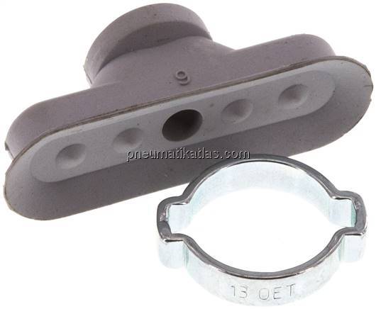 Ovalsauger, 36 x 12mm, Hub 2mm, NBR (60A), grau