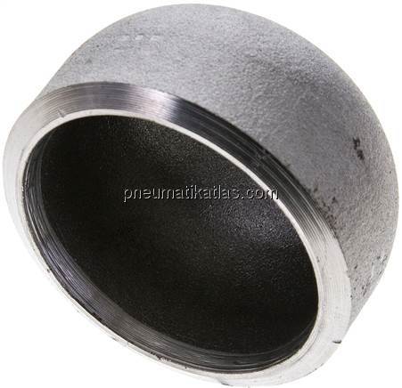 Rohrkappe 60,3x4,5mm, P265GH Stahl schwarz, EN 10253 Typ B (DIN 2617)