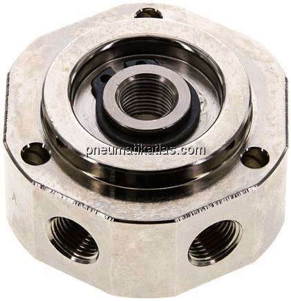 Drehverteiler G 3/8"-6x G 1/8", 6-fach, FKM-Dichtungen