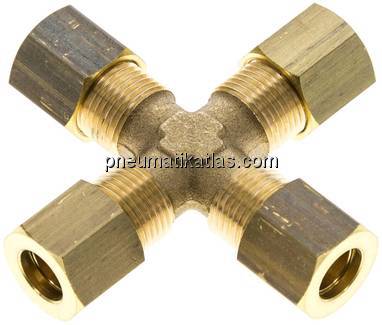 Kreuz-Klemmringverschraubung 8 (M12x1)mm, Messing