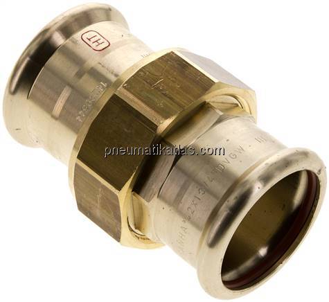 Pressfitting, Verschraubung flachd., 42mm innen, Kupfer / Kupferlegierung