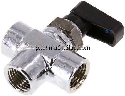 3-Wege T-Kugelhahn, Messing, L-Bohrung, G 1/4", PN 20