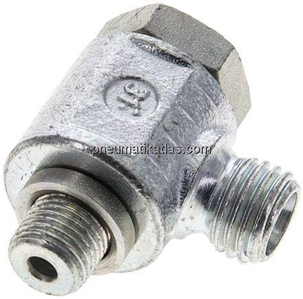 Winkel-Schwenkverschraubung M 10x1-6 L (M12x1,5), ohne Mutter & Schneidring, Sta