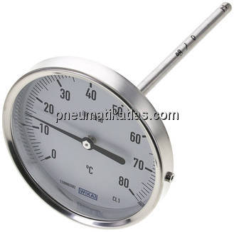 Bimetallthermometer, waagerecht D100/0 bis +80°C/160mm