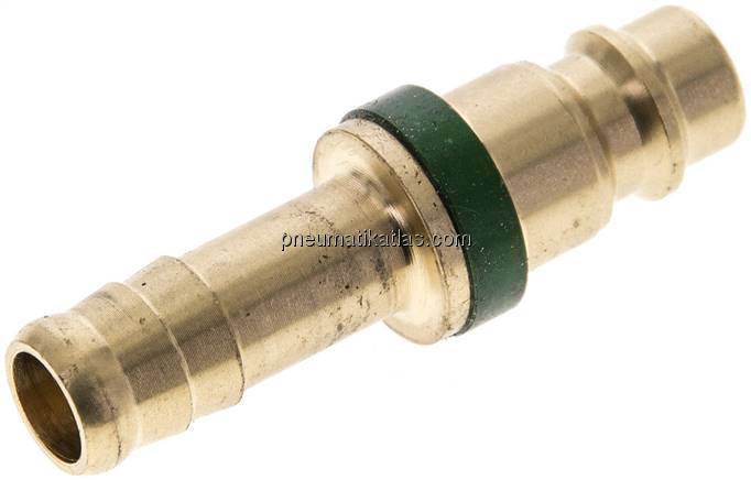 Kupplungsstecker (NW7,2) 9 (3/8")mm Schlauch, grün, Kreis Ø 12,5 mm