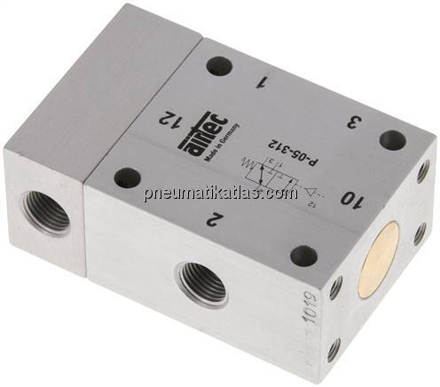 3/2-Wege Pneumatikventil, G 1/8", Feder (NC/NO), Standard