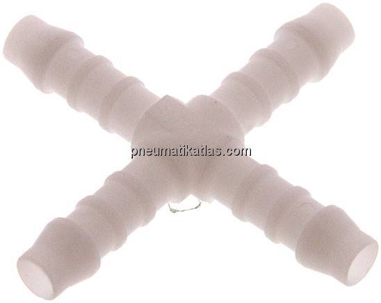 Kreuz-Schlauchverbinder 6 (1/4")mm, POM