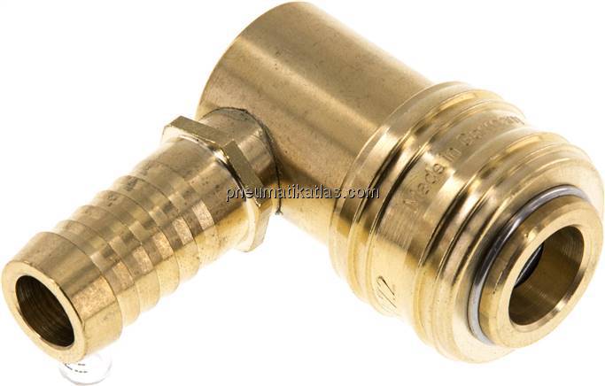 Winkel-Kupplungsdose (NW7,2) 13 (1/2") mm Schlauch, Messing