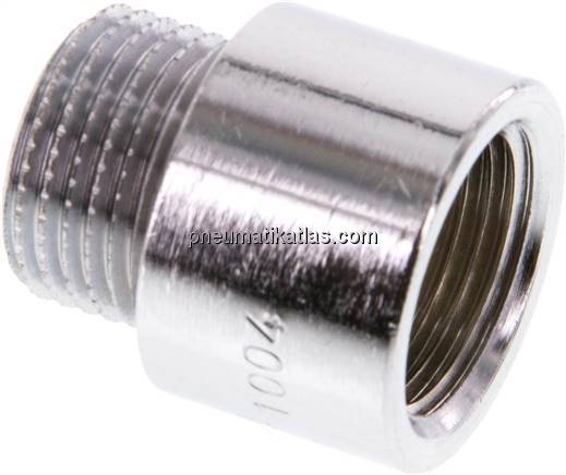 Gewindeverlängerung G 3/8"-15mm, Messing verchromt