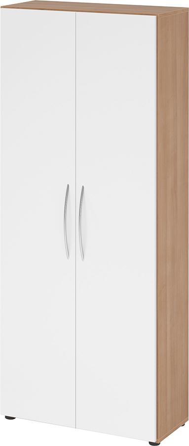 Schrank 4100 BM, 5 OH K: Nussbaum / F: Weiß 80x34,6x188 cm (BxTxH)