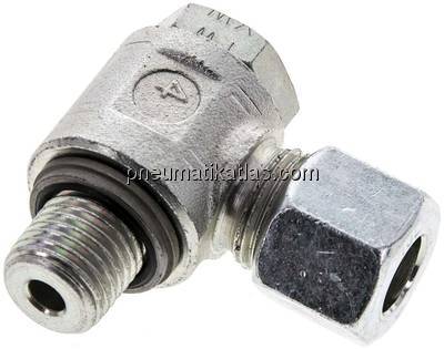 Winkel-Schwenkverschraubung M 14x1,5-10 L (M16x1,5), Stahl verzinkt