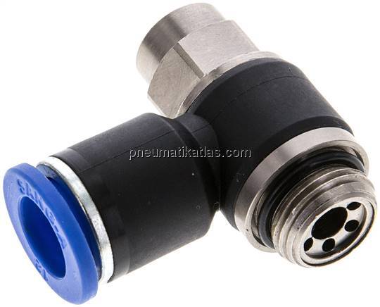 Winkel-Drosselrückschlagventil G 3/8"-12mm,abluftregelnd