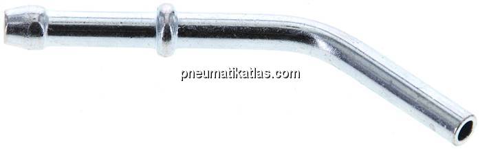 45°-Schlauchnippel Rohr 4, Schl. 3 - 4mm, Stahl verzinkt