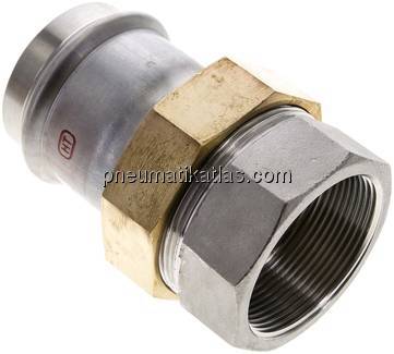 Pressfitting, Verschraubung flachd., 54mm / Rp 2"(IG)