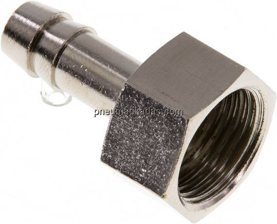 Aufschraub-Schlauchtülle G 3/8"-8 (5/16")mm, Messing vernickelt