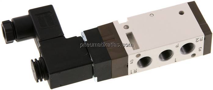 5/2-Wege Magnetventil, G 1/8", Federrückstellung, 12 V DC