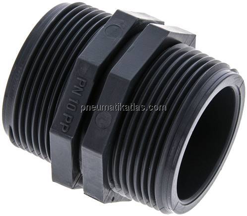 Doppelnippel G 1-1/2"-G 1-1/2", Polypropylen