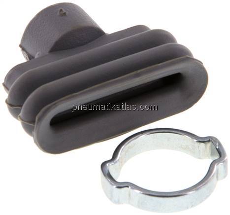 Ovalbalgsauger, 25 x 8mm, Hub 6mm, NBR (60A), grau