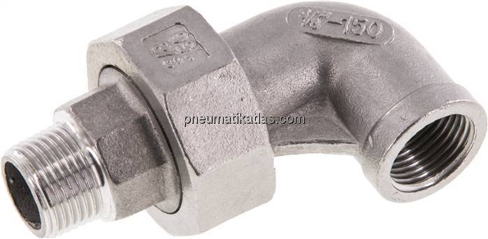 Winkel-Verschraubung flach dichtend Rp/R 3/8"(IG/AG)