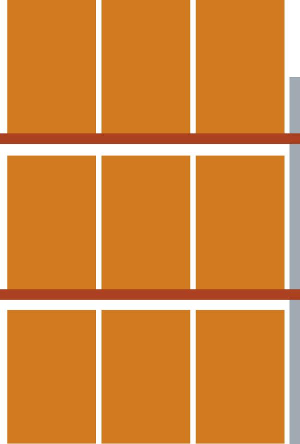 Palettenregal MULTIPAL B2700xT1100xH4400 mm Anbaufeld 9 Plätze Fachlast 2890 kg