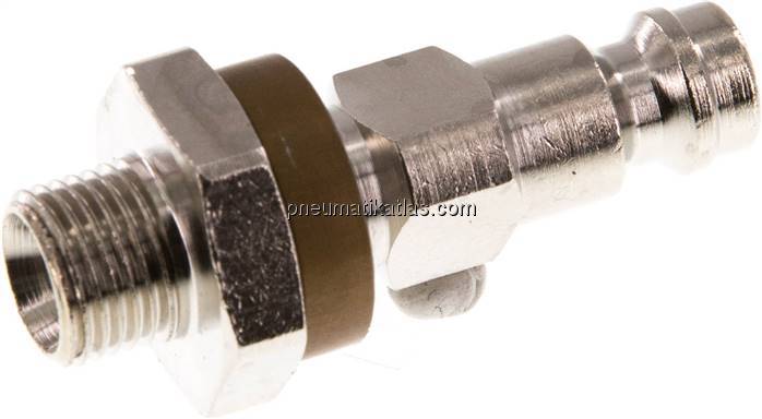 Kupplungsstecker (NW5) G 1/8"(AG), braun, Dreieck 9,5 mm