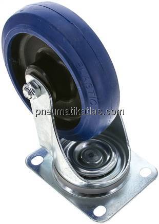 Elastik-Vollgummirolle, 160mm, Lenkrolle